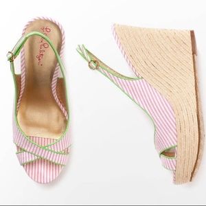 Lilly Pulitzer Picture Perfect Seersucker Wedges